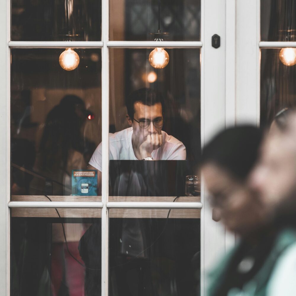Man working on a laptop